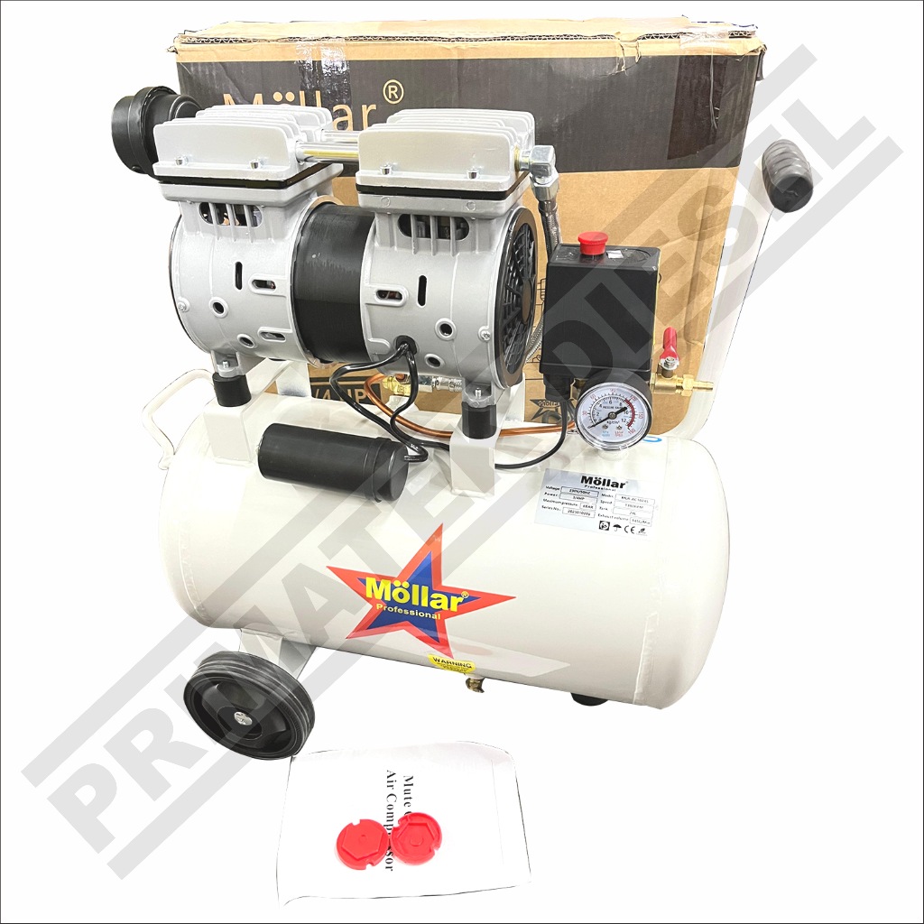 (MOLLAR) Kompresor Angin Tanpa Oli MOLLAR MLR-AC1024S / Air Compressor Oilless MOLLAR AC1024S 3/4Hp 