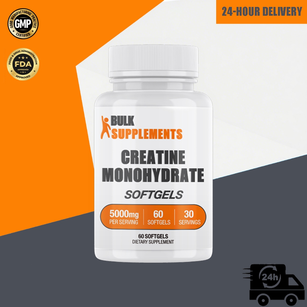 Suplemen Nutrisi Olahraga 5000mg Kreatin Kapsul Lunak 60 Pcs