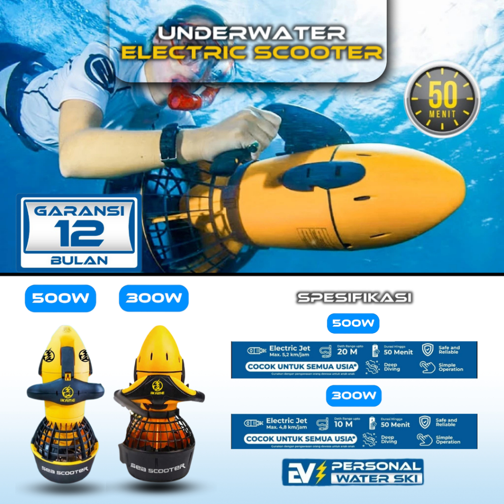 Underwater Scooter / Skuter Air Elektrik / Alat Bantu Berenang Elektrik / Sea Scooter - Skuter Air E