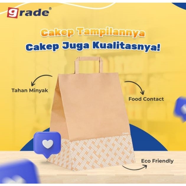 

12 PCS Paper Bag Ukuran 25x20x25 Cm muat Dus 20x20 cm Tas Kertas Bakery Kue Roti Cake Kado Souvenir