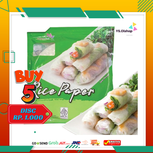 

ready Rice Paper Bulat 200 g isi 20 lembar - Banh Trang 22cm - Kulit Lumpia Vietnam- Salad Wrap