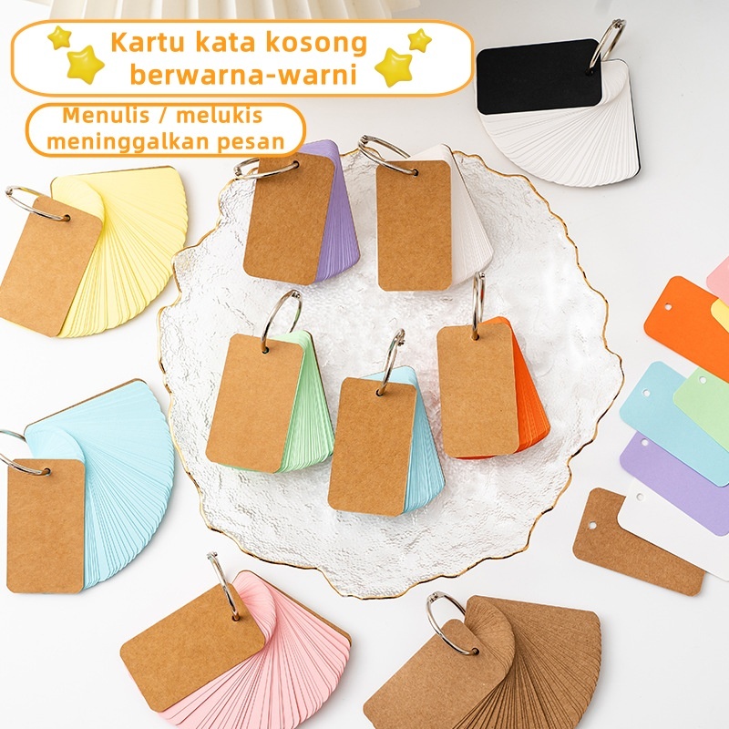

Flash Card Termurah 50 Lembar (90x55mm) - Kertas Warna, Notebook Mini, Memopad, Free Cincin