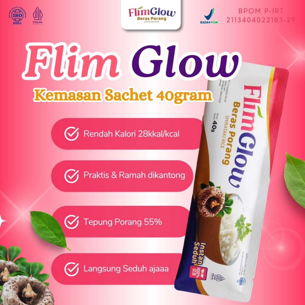 

Beras Porang FlimGlow Instan Kemasan Box Isi 7 Sachet