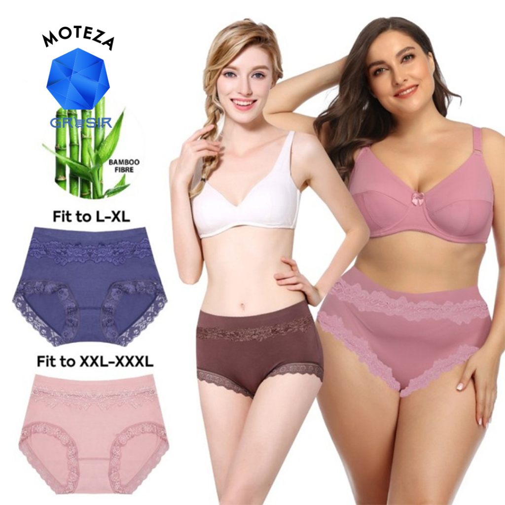 Grosir [12 pcs] Tally 386 CD Celana Dalam Wanita Jumbo Big Size | Katun Bamboo Renda