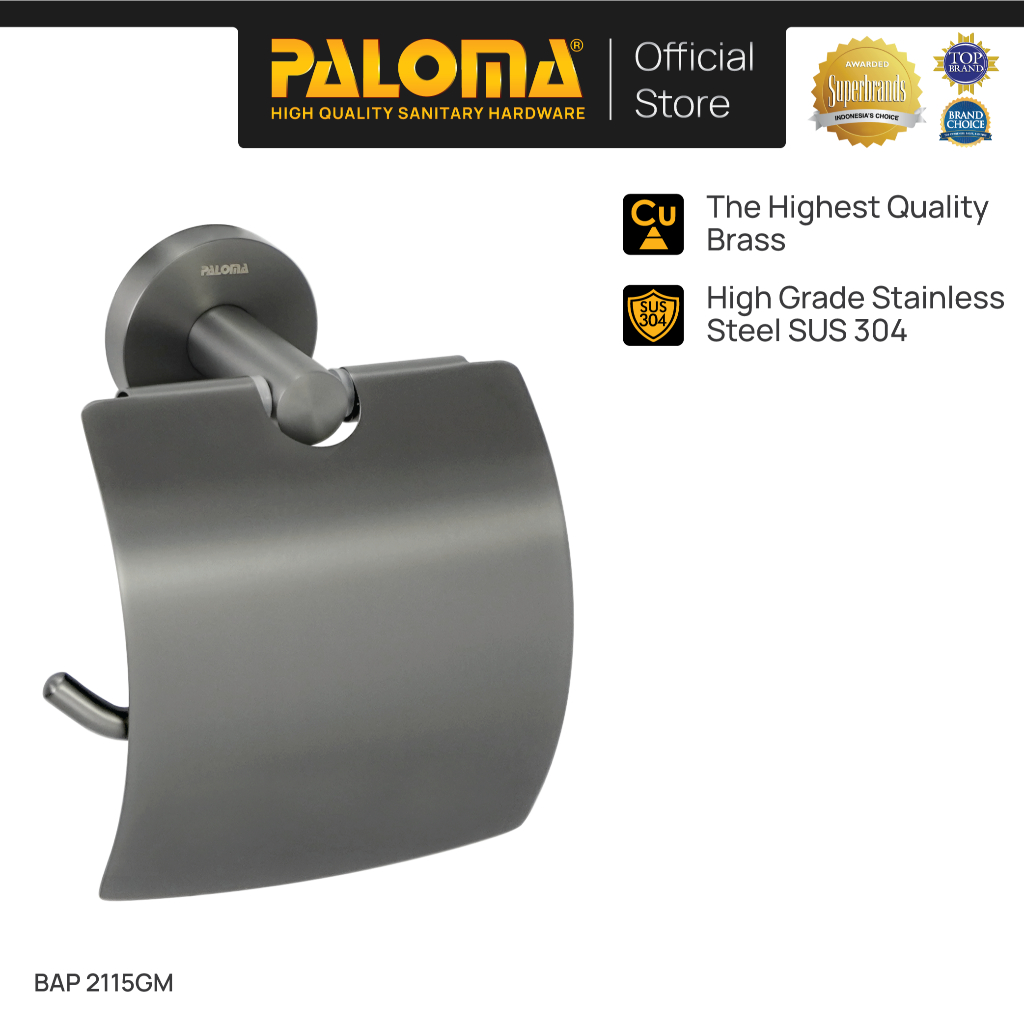 PALOMA BAP 2115GM Tempat Tissue Toilet Holder Tisu Gulung Roll Kamar Mandi Wall Dinding Brass Kuning