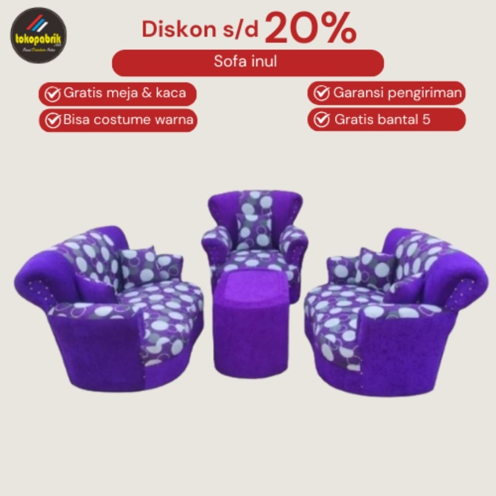 Sofa inul 221 sofa minimalis sofa tamu sofa bludru sofa motif sofa murah tasik ciamis