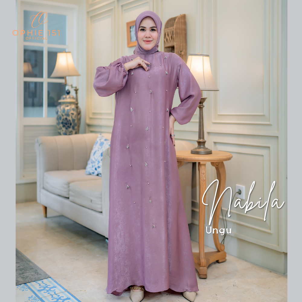 Ophie151 Gamis Dubai Premium Nabila Fashion Muslim Model Syari Elegan