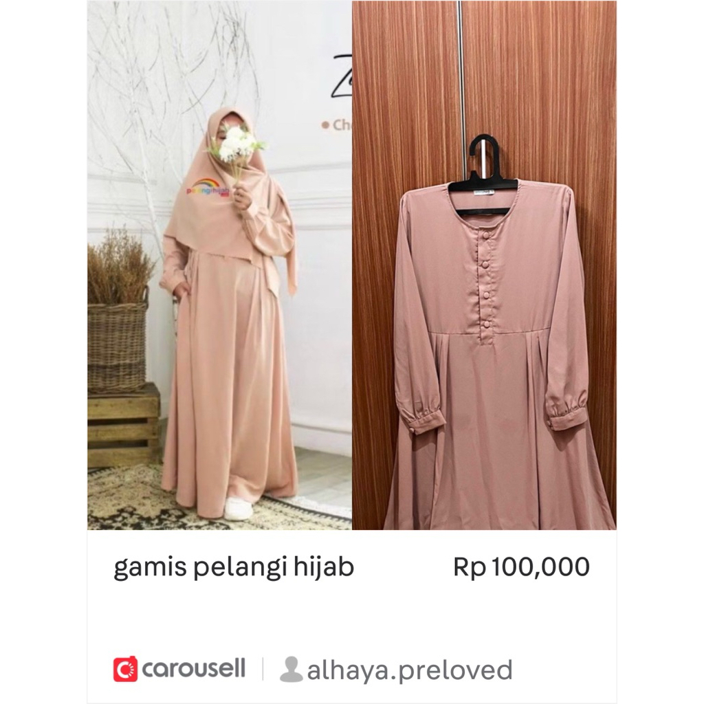 gamis pelangi hijab