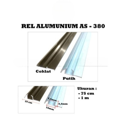 Aluminium Rel Roda Pintu Lemari Rack Rak Geser Cabinet Furnitur Rel Estetik High Quality