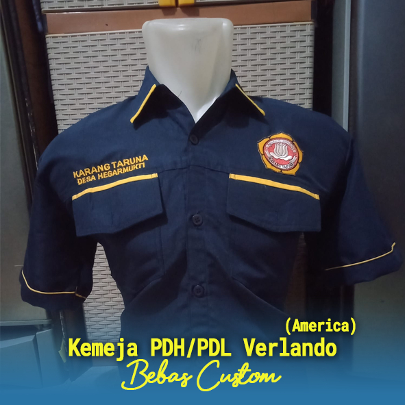 Kemeja PDH/PDL Verlando America Bordir Custom, Kemeja PDH/PDL Verlando America Bordir Design Custom