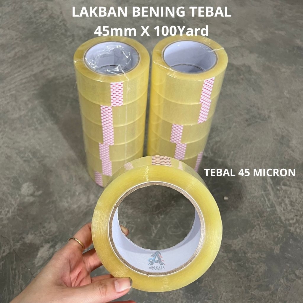 

Lakban Bening Tebal 45mm x 100 yard / lakban tebal 45 mikron / lakban bening 100 yard / lakban bening 45mm / lakban tebal murah / lakban 1 slot / lakban 45mm x 90meter / lakban 90 meter / lakban besar isolasi besar / isolasi 45mmx100yard