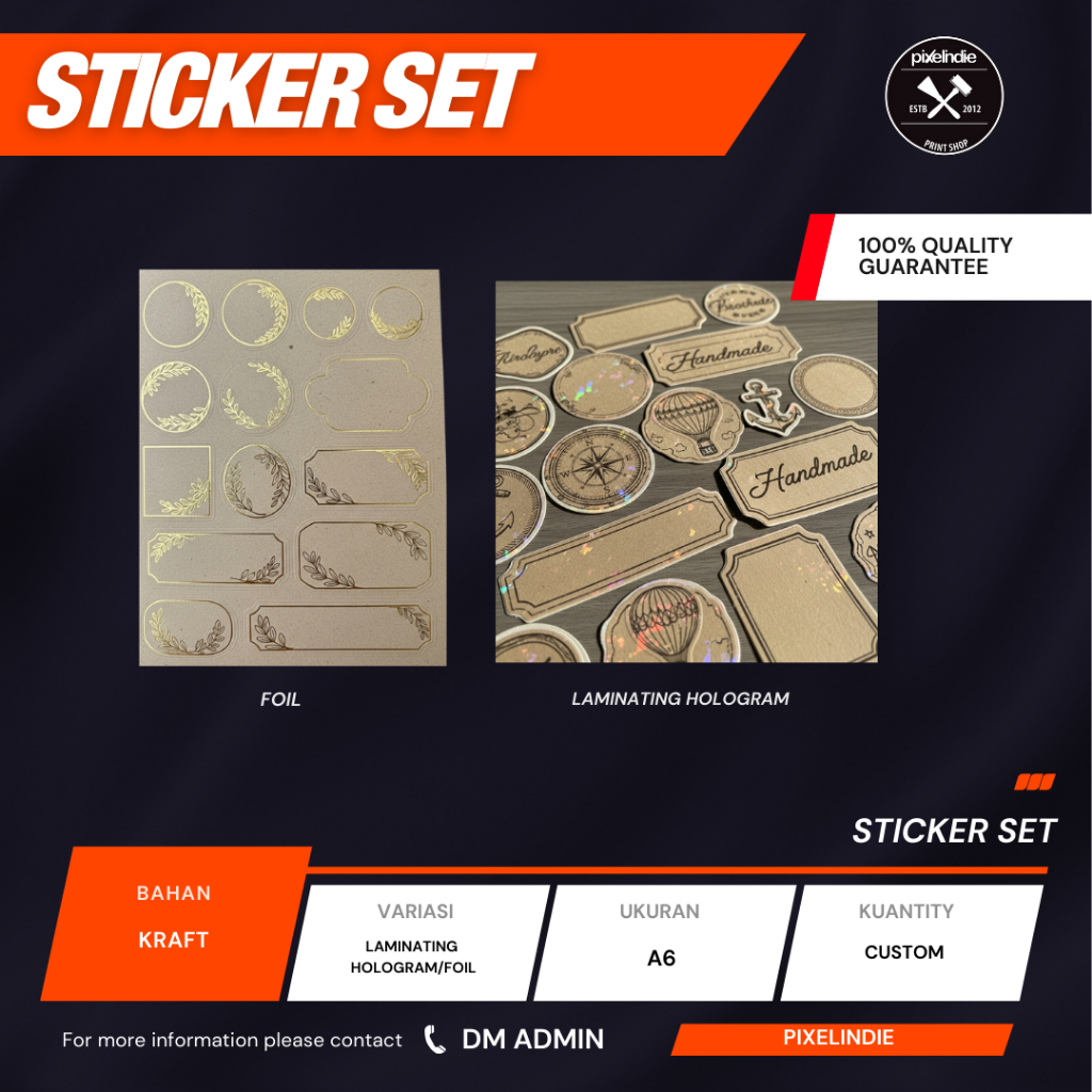

Cetak Sticker Kraft | Custom Desain | Packaging Eco-Friendly