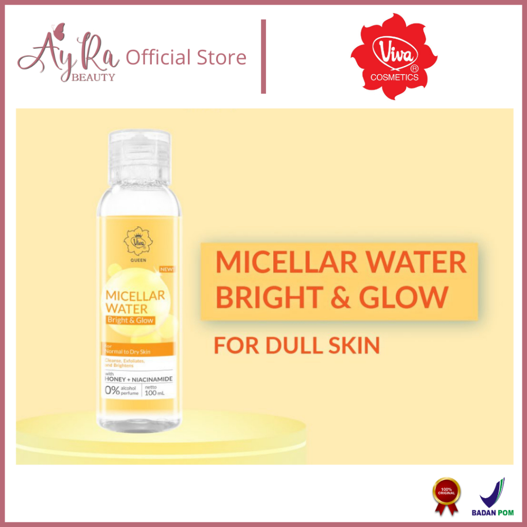 AyRa Beauty - Viva Queen Micellar Water Bright & Glow with NIACINAMIDE & Honey, Alcohol Free, Perfum