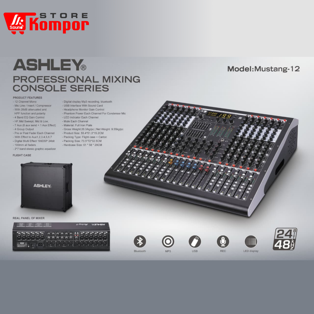Mixer Ashley MUSTANG 12 ORIGINAL 12 channel  / ASHLEY MUSTANG12 / Ashley Mustang12
