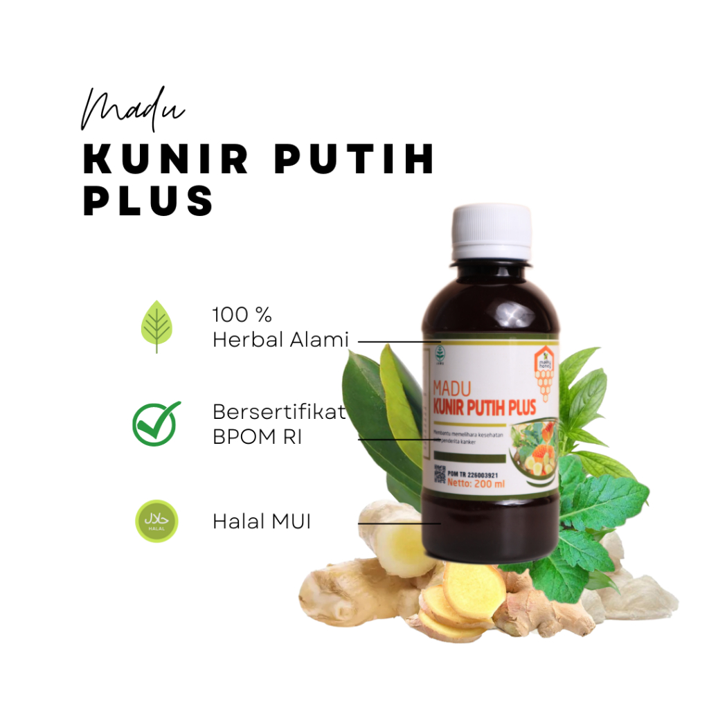 

Madu Kunir Putih Plus Madu Alami Bantu Lawan Kanker Tumor Kista 200 ml Original Halal BPOM