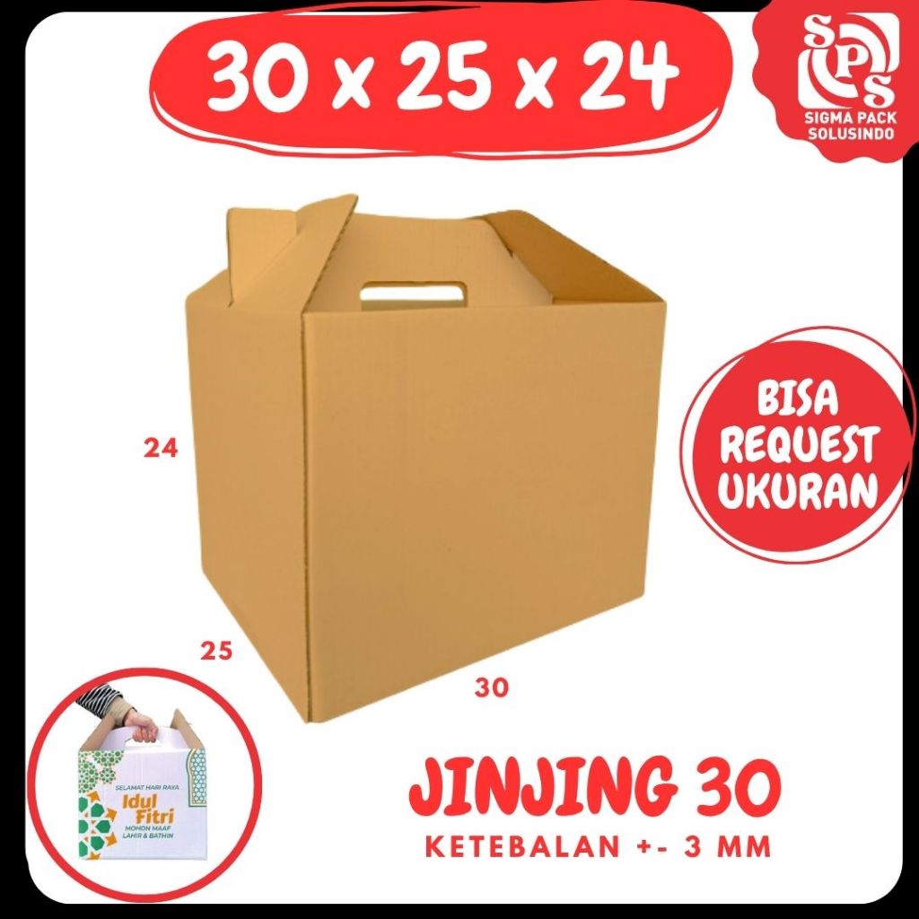 

Box Parcel 30x25x24 (Jinjing) Gable Box Kardus/Lebaran/idul Fitri/Paket/sembako/hampers/eid mubarak