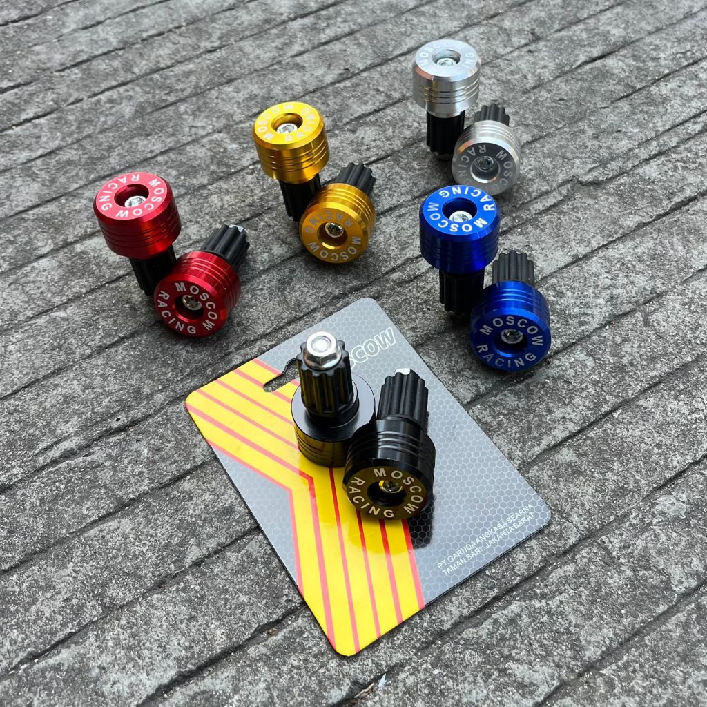 JALU STANG C30 ORIGINAL MOSCOW RACING BANDUL STANG BAR END FULL CNC WARNA HITAM MERAH BIRU GOLD SILV