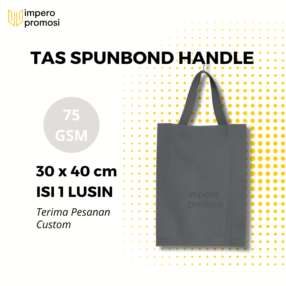 

Impero - GOODIE BAG SPUNBOND HANDLE 30x40 / Harga Satuan / Kantong Belanja Murah (Abu-Abu)
