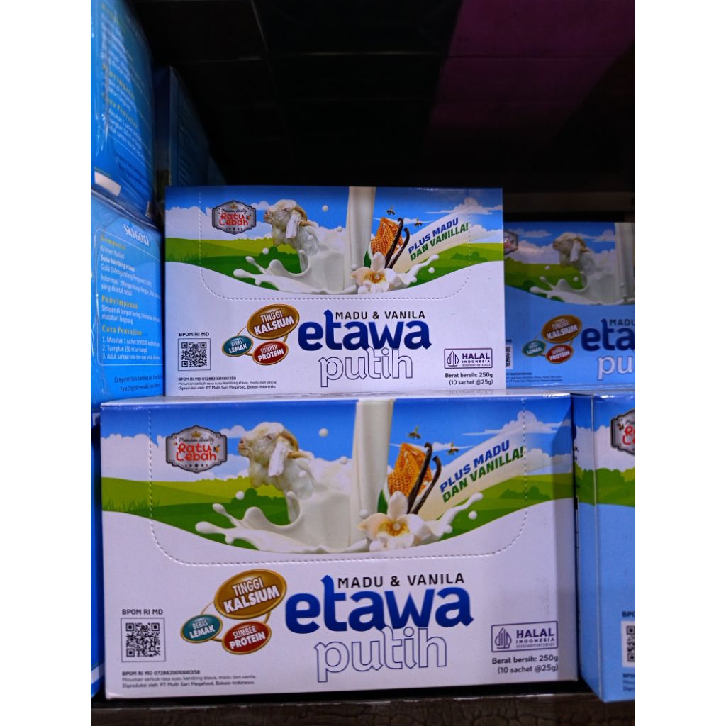 

Susu Kambing Etawa Bubuk Sachet Ratu Lebah