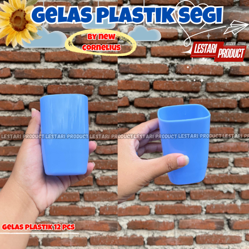 ( 12 PCS ) GELAS PLASTIK SEGI NEW CORNELIUS | GELAS PLASTIK | GELAS WARNA | GELAS TEAJUS | CANGKIR T