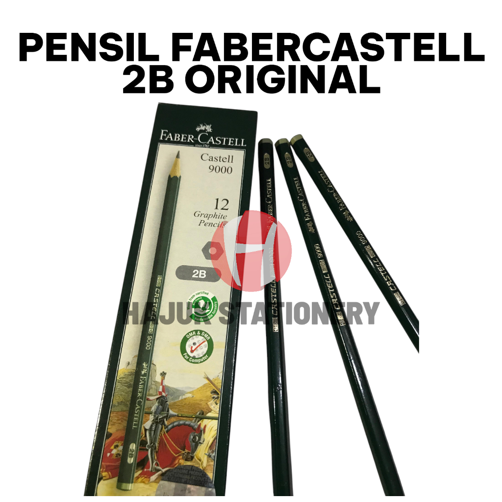 

(6pcs)Pensil Faber Castell 2B 9000 Graphite Original [PER BOX isi 12 PCS] / Pensil 2b faber castell 12 pcs ori