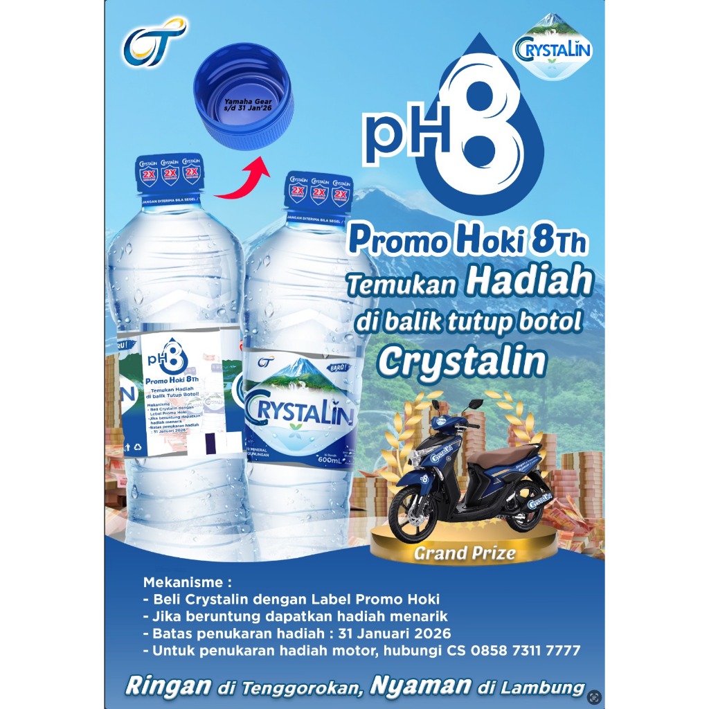 

AIR MINERAL CRYSTALIN 600 ML 1 DUS ISI 24 BOTOL