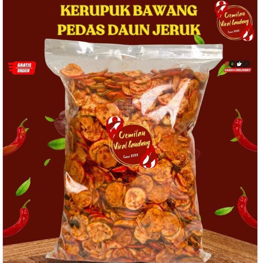 

1kg - kripik sebring bawang pedas daun jeruk / 500gr - sebring viral