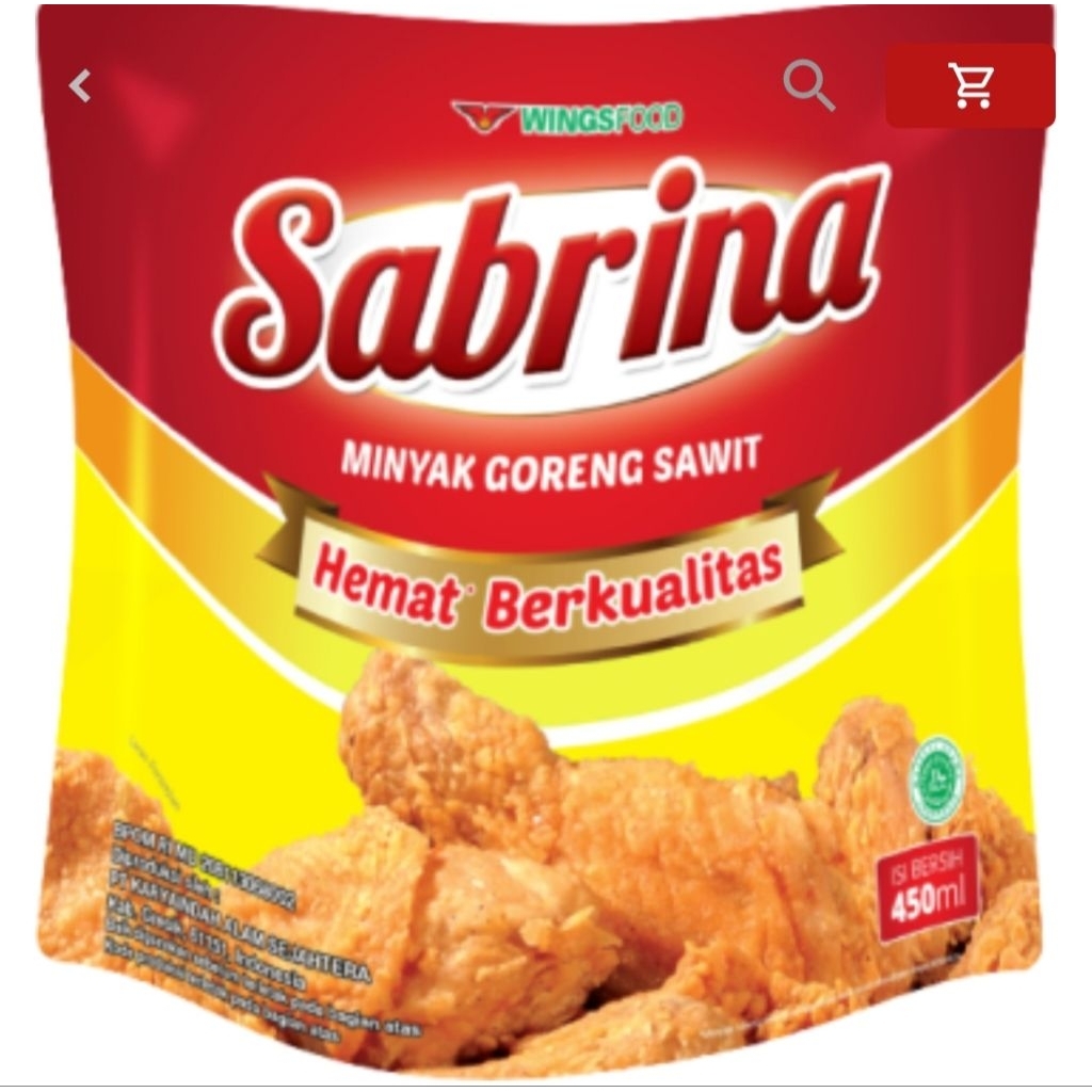 

Minyak goreng murah Sabrina 450ml