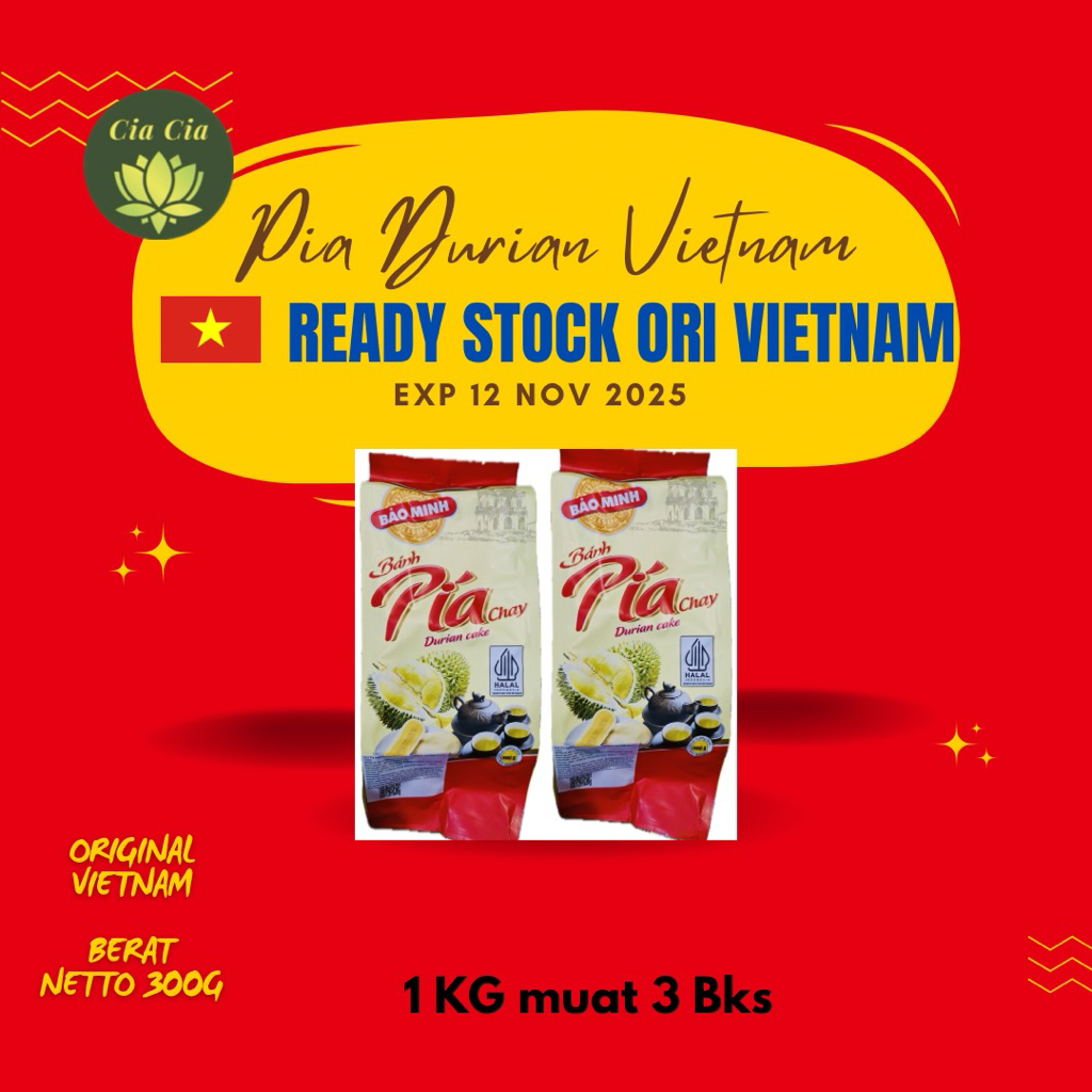 

READY STOCK Pia durian vietnam bahn pia chay Bao Minh ORIGINAL BPOM RI EX 12 Nov 25 HALAL