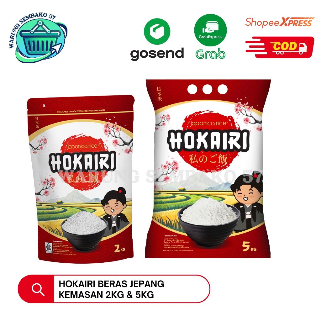 

Hokairi Beras Jepang Japonica Rice Kemasan 2kg & 5kg
