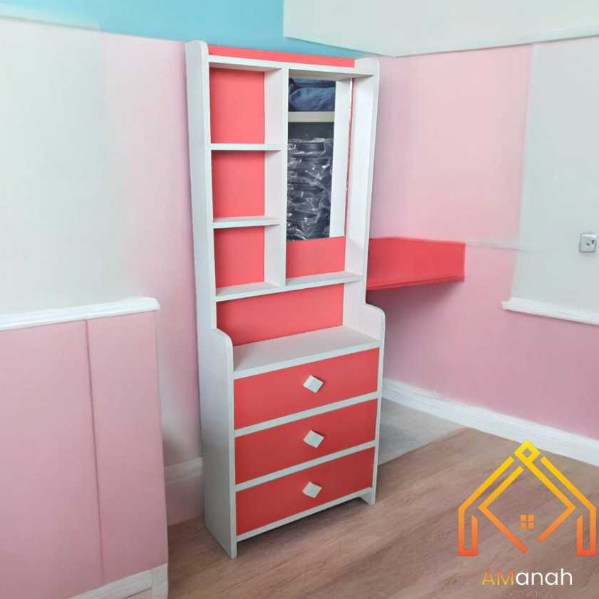 LEMARI MAKE UP KACA MEJA RIAS TOLET BJK BAHAN KAYU WARNA MENARIK