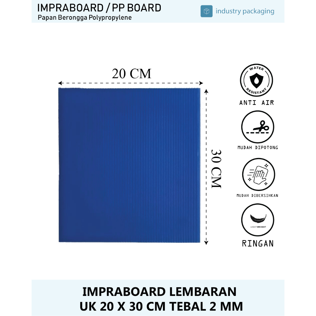 

Impraboard Imfraboard Premium Lembaran Kotak Tebal 2 mm ukuran 20 x 30 cm PP Board ART Board