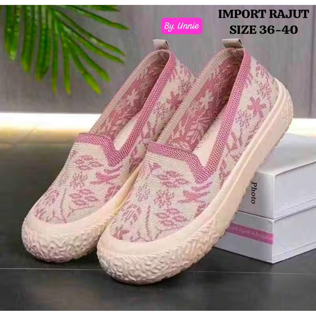 FLAT SHOES import RAJUT WANITA