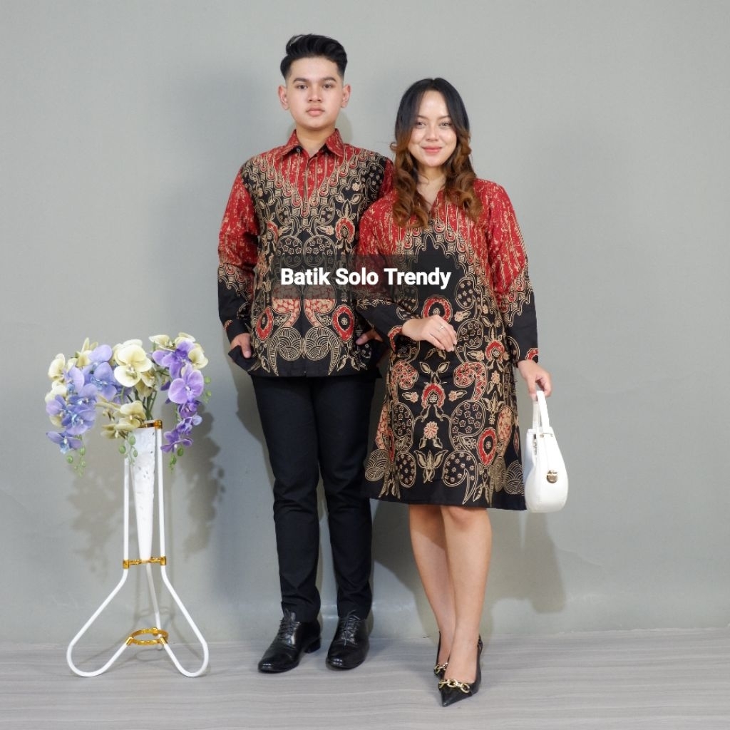 Batik Solo Trendy - Batik Couple Amanda / Sragam Batik / Baju Batik Kerja Wanita / Pakaian Jumbo