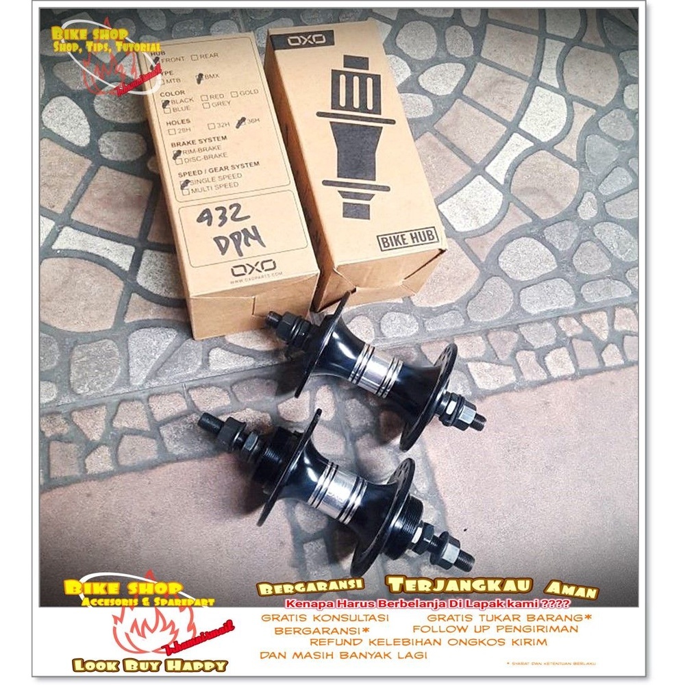 HUB NAP OXO DEPAN BELAKANG 36H BEARING HITAM Sepeda MTB BMX SPAREPART SEPEDA TERMURAH