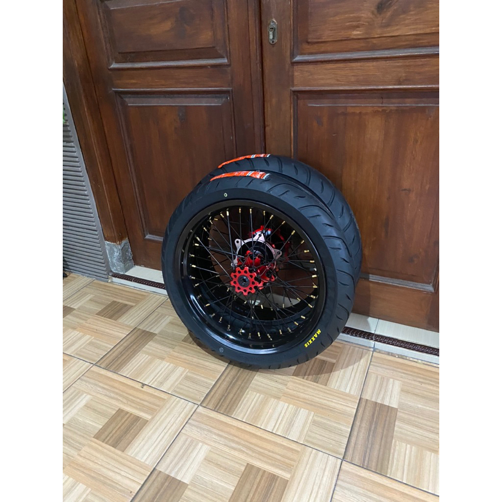 WHEELSET SUPERMOTO CRF VELG ROSSI 250/300 TROMOL SCARLET