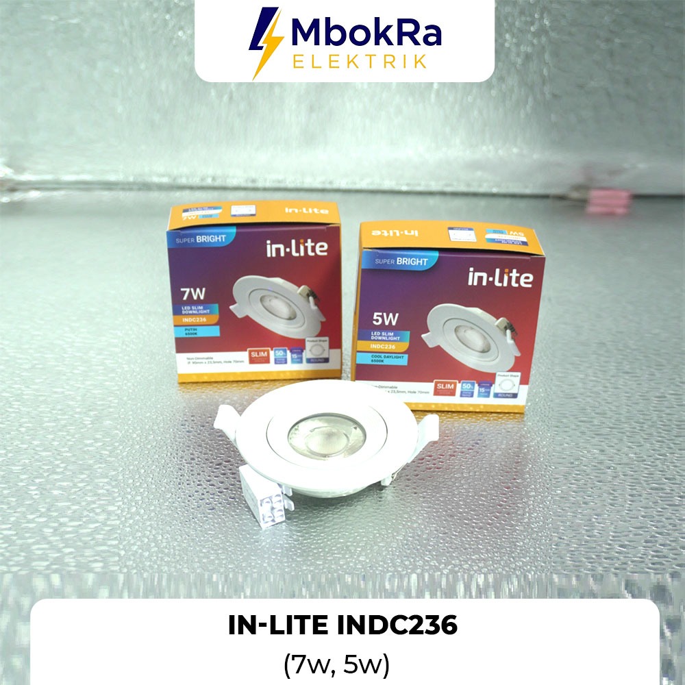 LAMPU INLITE LED INDC236 SLIM DOWNLIGHT 5 WATT, 7 WATT SUPER BRIGHT