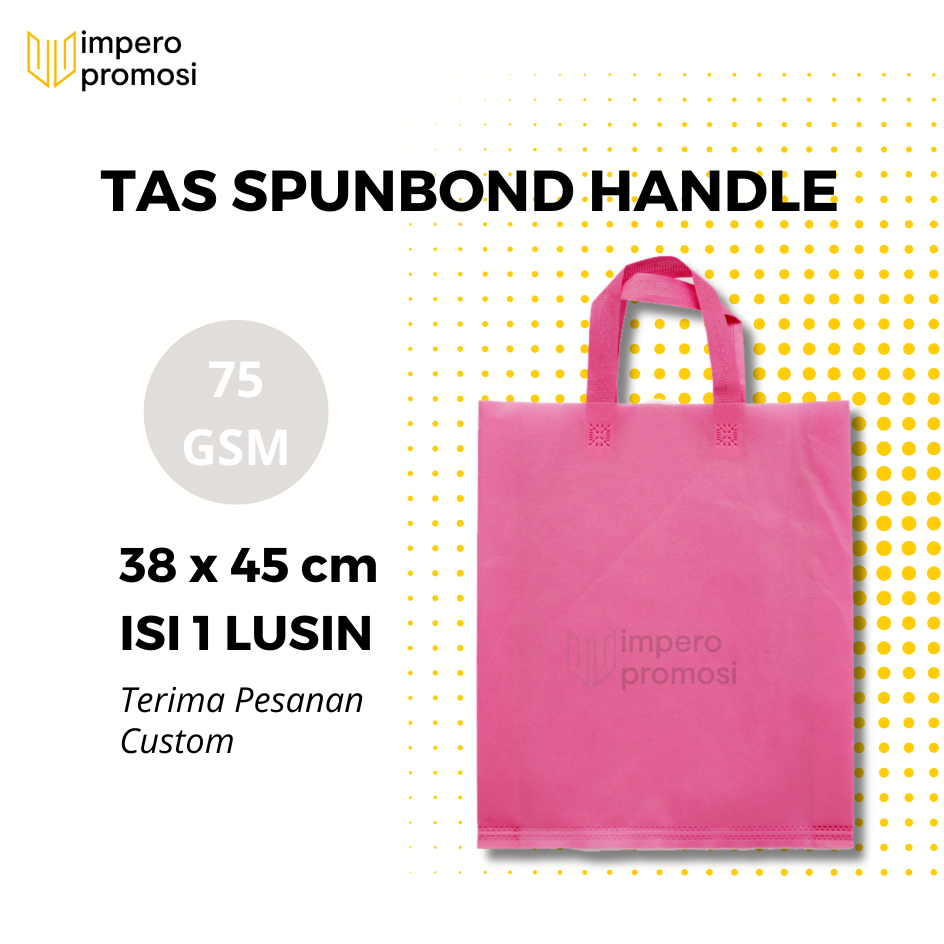 

Impero - GOODIE BAG SPUNBOND HANDLE 38x45 / Harga Satuan / Kantong Belanja Murah (Pink)