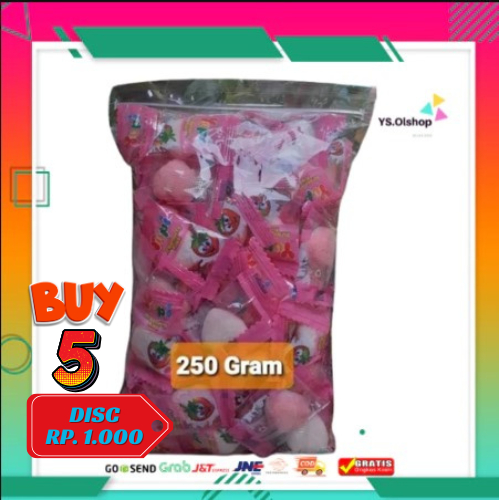 

Yupi kiss Strawberry! yupi Love! Kemasan hemat !