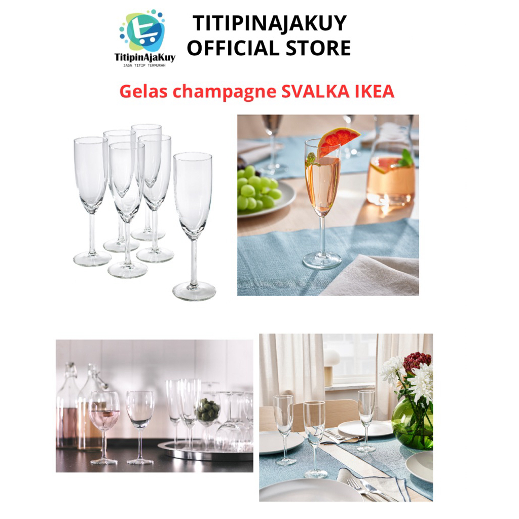 Gelas Champagne | Gelas Kristal Kaca Tinggi Mewah Aesthetic kaca bening SVALKA