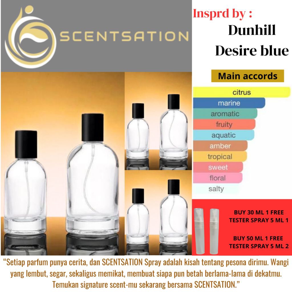 SCENTSATION - Parfume spray inspired by dunhill bluee parfum bibit luzi spray grade A perfume non al