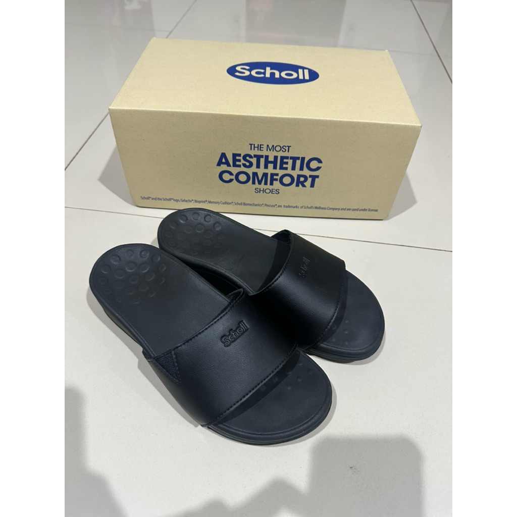 Scholl Sandal Black Wedges