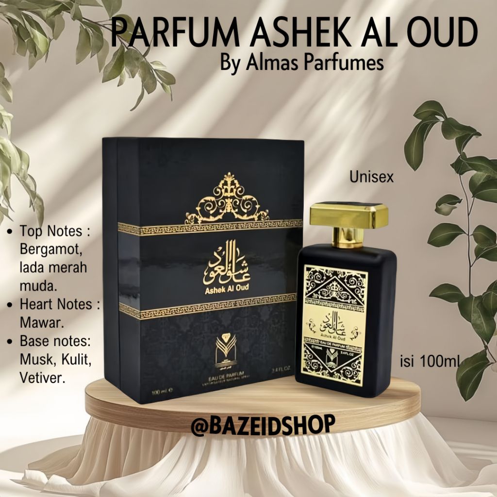 Parfum Almas Asheq Al Oud  / Parfum Ashek al oud 100ml Ori Saudi / Asek al oud
