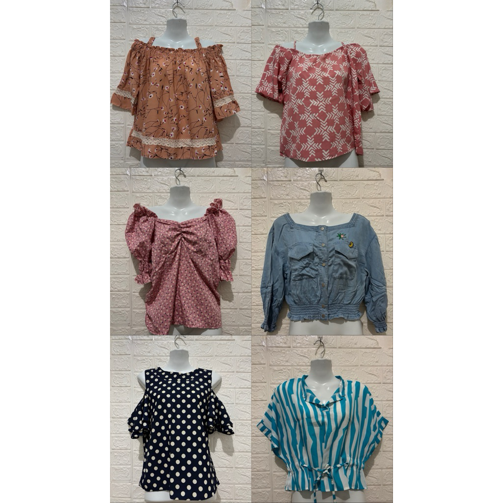 ATASAN BLOUSE BAJU WANITA CROPTOP SABRINA MODEL KEKINIAN