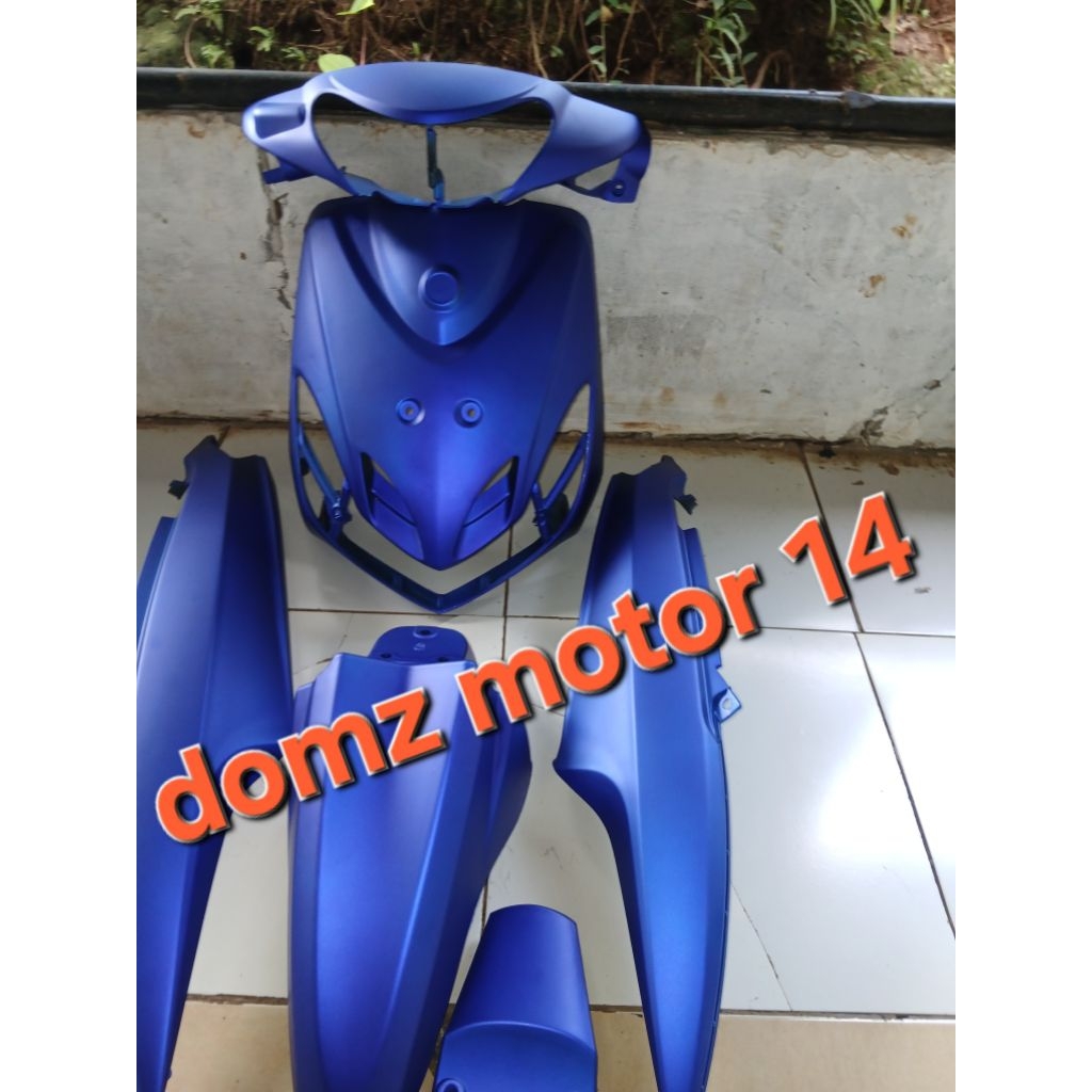 cover full body halus yamaha mio smile warna biru doff