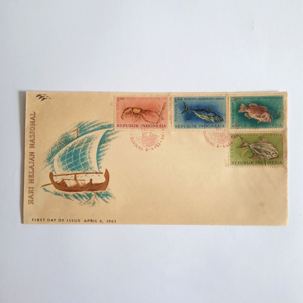 

Antik Vintage Perangko Sampul Hari Pertama HARI NELAYAN NASIONAL Terbit 6 Aprik 1963 Utuh Layak Koleksi