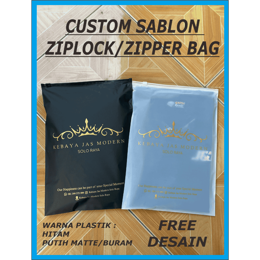 ZIPPER BAG - ZIPPER LOCK - ZIPPER POUCH MURAH - Custom Sablon