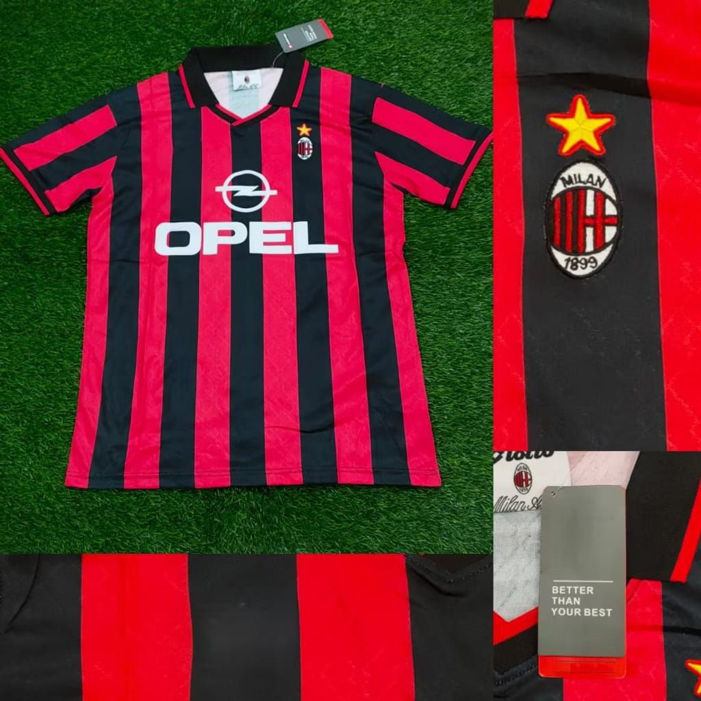 "JERSEY RETRO VINTAGE MILANO HOME 95/96 AAA CLASSIC / Jersey Vintage Retro.