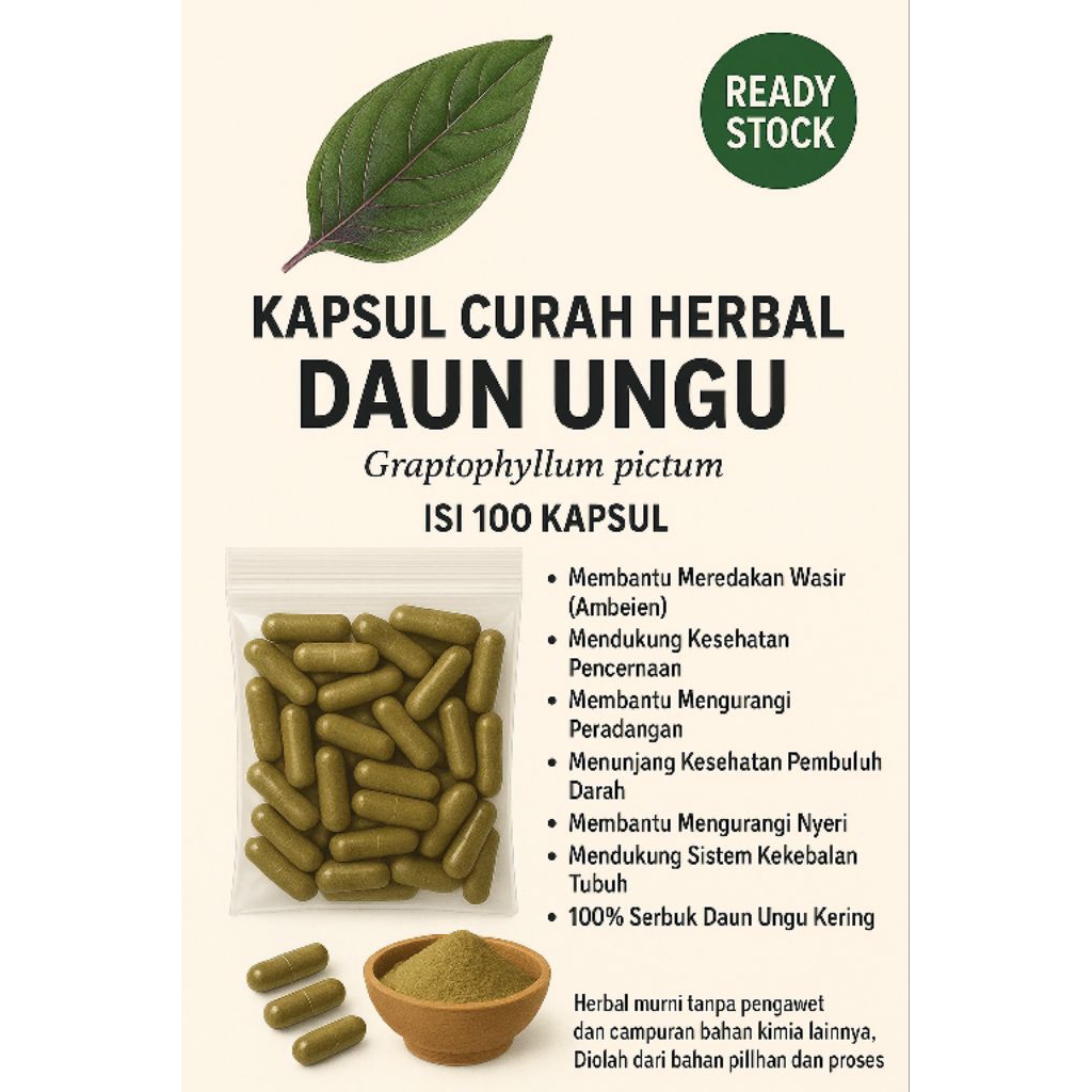 

KAPSUL MURAH DAUN UNGU – HERBAL AMBEIEN & ANTI RADANG