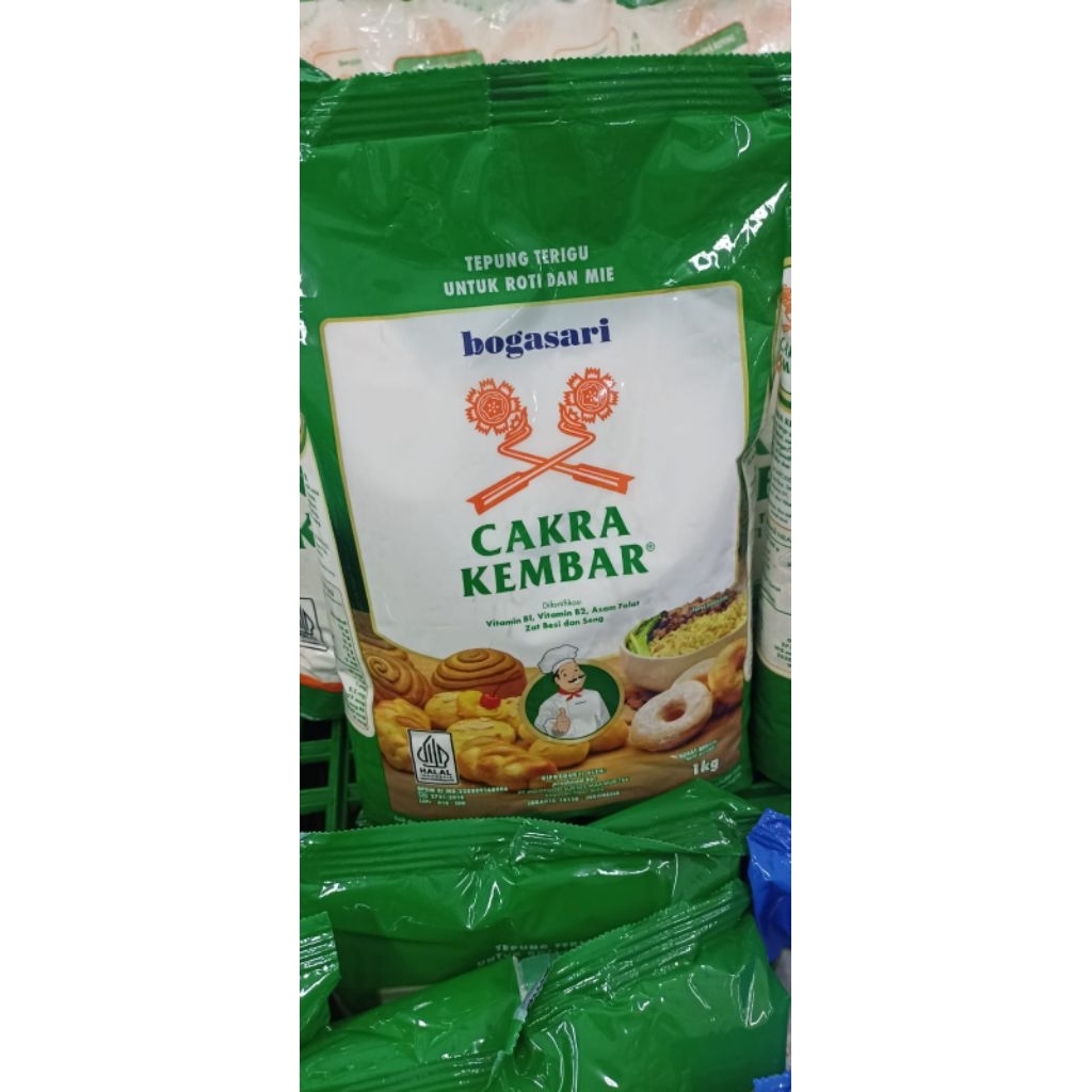 

Tepung Terigu Cakra Kembar, Tepung Roti Cakra, Tepung Cakra Kembar 1kg